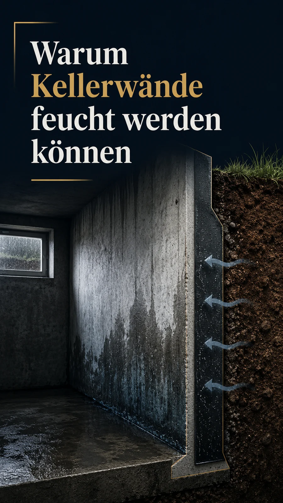 BauVektor Erklärung über feuchte Kellerwände